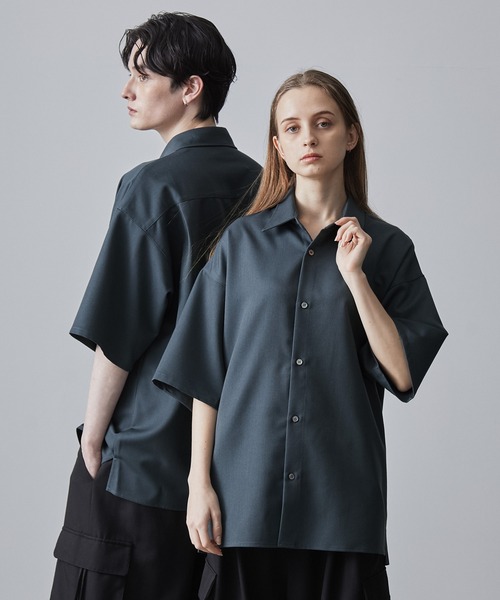 【CLEL】TR Loose Half Sleeve Regular Collar Shirt / TR ルーズ半袖レギュラーカラーシャツ【セットアップ対応】（シャツ/ブラウス）｜CLEL（クレイル）
