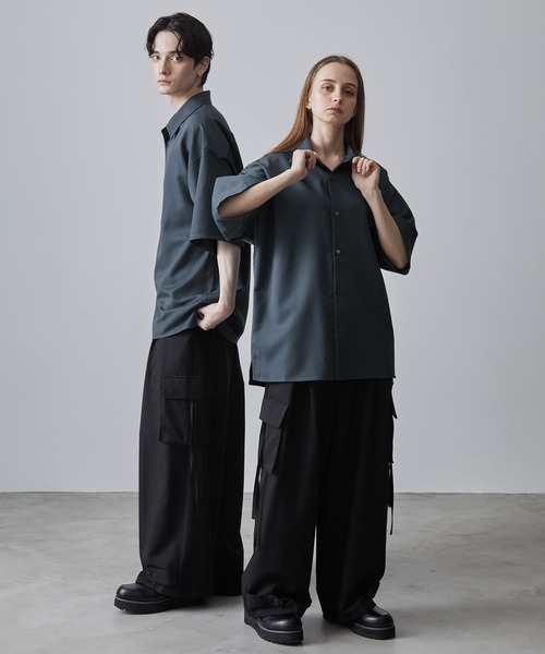 【CLEL】TR Loose Half Sleeve Regular Collar Shirt / TR ルーズ半袖レギュラーカラーシャツ【セットアップ対応】（シャツ/ブラウス）｜CLEL（クレイル）