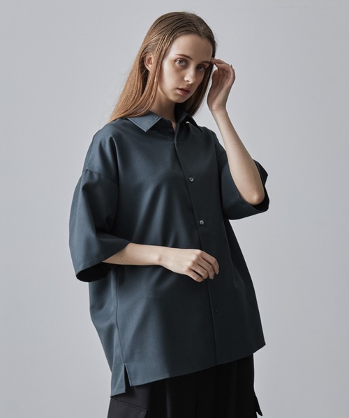 【CLEL】TR Loose Half Sleeve Regular Collar Shirt / TR ルーズ半袖レギュラーカラーシャツ【セットアップ対応】（シャツ/ブラウス）｜CLEL（クレイル）