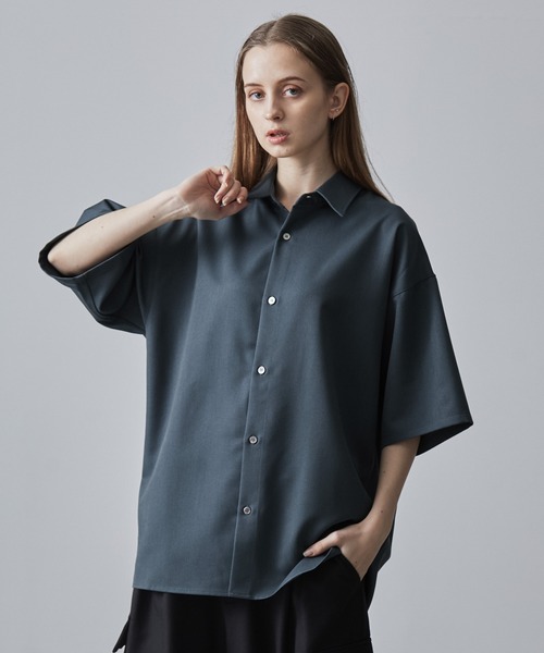 【CLEL】TR Loose Half Sleeve Regular Collar Shirt / TR ルーズ半袖レギュラーカラーシャツ【セットアップ対応】（シャツ/ブラウス）｜CLEL（クレイル）