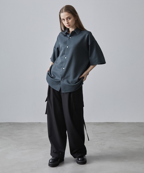 【CLEL】TR Loose Half Sleeve Regular Collar Shirt / TR ルーズ半袖レギュラーカラーシャツ【セットアップ対応】（シャツ/ブラウス）｜CLEL（クレイル）