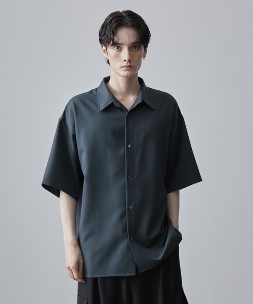 【CLEL】TR Loose Half Sleeve Regular Collar Shirt / TR ルーズ半袖レギュラーカラーシャツ【セットアップ対応】（シャツ/ブラウス）｜CLEL（クレイル）