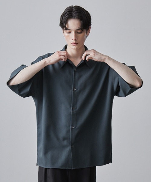 【CLEL】TR Loose Half Sleeve Regular Collar Shirt / TR ルーズ半袖レギュラーカラーシャツ【セットアップ対応】（シャツ/ブラウス）｜CLEL（クレイル）