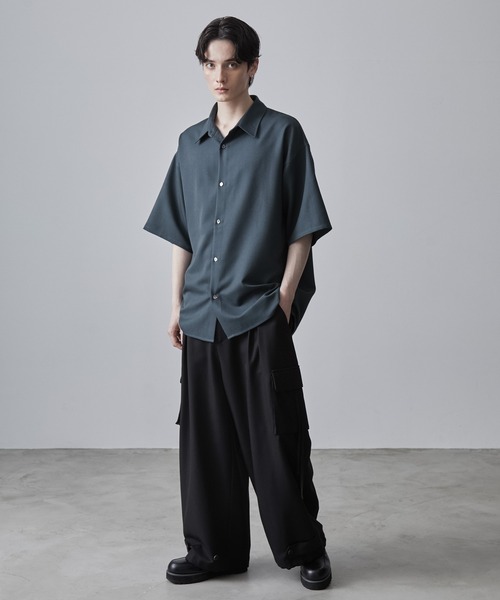CLEL】TR Loose Half Sleeve Regular Collor Shirt / TR ルーズ半袖