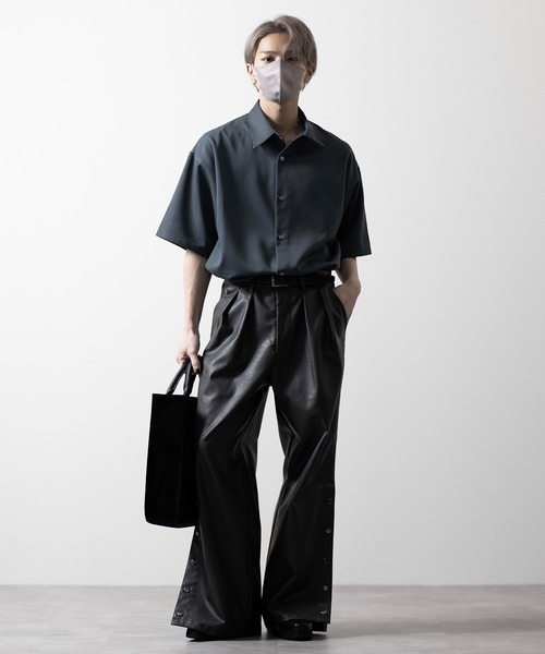 【CLEL】TR Loose Half Sleeve Regular Collar Shirt / TR ルーズ半袖レギュラーカラーシャツ【セットアップ対応】（シャツ/ブラウス）｜CLEL（クレイル）