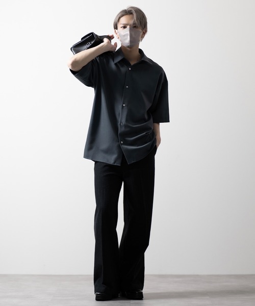 【CLEL】TR Loose Half Sleeve Regular Collar Shirt / TR ルーズ半袖レギュラーカラーシャツ【セットアップ対応】（シャツ/ブラウス）｜CLEL（クレイル）