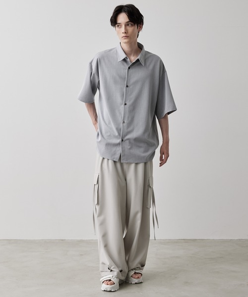 【CLEL】TR Loose Half Sleeve Regular Collar Shirt / TR ルーズ半袖レギュラーカラーシャツ【セットアップ対応】（シャツ/ブラウス）｜CLEL（クレイル）