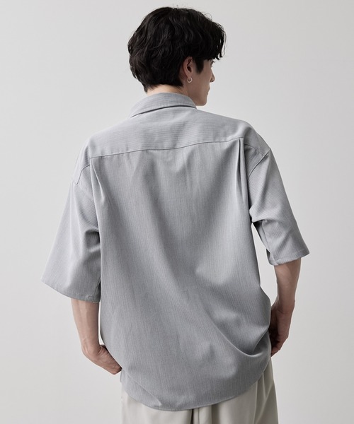 【CLEL】TR Loose Half Sleeve Regular Collar Shirt / TR ルーズ半袖レギュラーカラーシャツ【セットアップ対応】（シャツ/ブラウス）｜CLEL（クレイル）