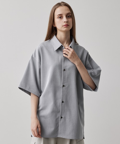 【CLEL】TR Loose Half Sleeve Regular Collar Shirt / TR ルーズ半袖レギュラーカラーシャツ【セットアップ対応】（シャツ/ブラウス）｜CLEL（クレイル）