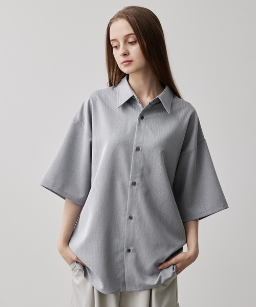 【CLEL】TR Loose Half Sleeve Regular Collar Shirt / TR ルーズ半袖レギュラーカラーシャツ【セットアップ対応】（シャツ/ブラウス）｜CLEL（クレイル）