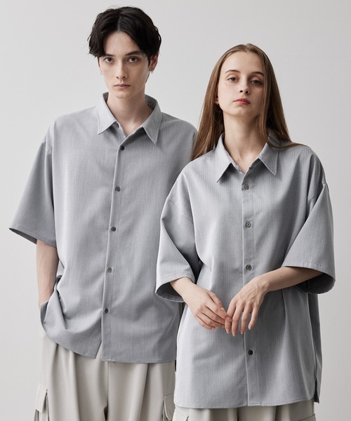 【CLEL】TR Loose Half Sleeve Regular Collar Shirt / TR ルーズ半袖レギュラーカラーシャツ【セットアップ対応】（シャツ/ブラウス）｜CLEL（クレイル）