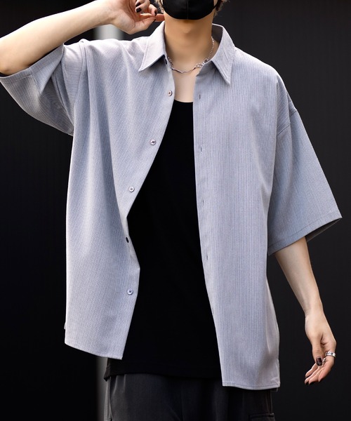 【CLEL】TR Loose Half Sleeve Regular Collar Shirt / TR ルーズ半袖レギュラーカラーシャツ【セットアップ対応】（シャツ/ブラウス）｜CLEL（クレイル）