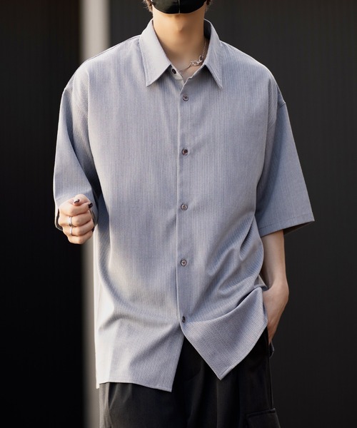 【CLEL】TR Loose Half Sleeve Regular Collar Shirt / TR ルーズ半袖レギュラーカラーシャツ【セットアップ対応】（シャツ/ブラウス）｜CLEL（クレイル）