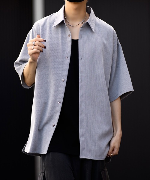 【CLEL】TR Loose Half Sleeve Regular Collar Shirt / TR ルーズ半袖レギュラーカラーシャツ【セットアップ対応】（シャツ/ブラウス）｜CLEL（クレイル）