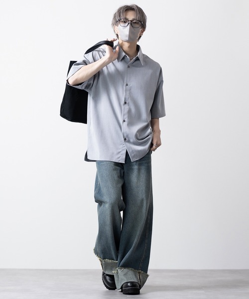 【CLEL】TR Loose Half Sleeve Regular Collar Shirt / TR ルーズ半袖レギュラーカラーシャツ【セットアップ対応】（シャツ/ブラウス）｜CLEL（クレイル）