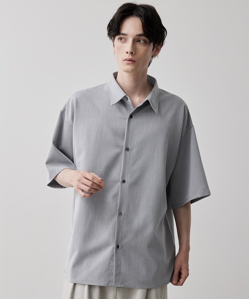 【CLEL】TR Loose Half Sleeve Regular Collar Shirt / TR ルーズ半袖レギュラーカラーシャツ【セットアップ対応】（シャツ/ブラウス）｜CLEL（クレイル）