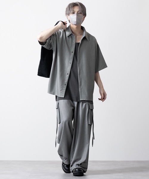 【CLEL】TR Loose Half Sleeve Regular Collar Shirt / TR ルーズ半袖レギュラーカラーシャツ【セットアップ対応】（シャツ/ブラウス）｜CLEL（クレイル）