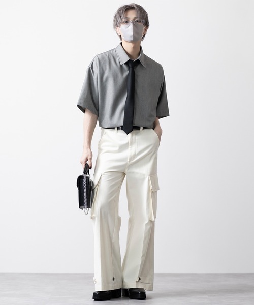 【CLEL】TR Loose Half Sleeve Regular Collar Shirt / TR ルーズ半袖レギュラーカラーシャツ【セットアップ対応】（シャツ/ブラウス）｜CLEL（クレイル）