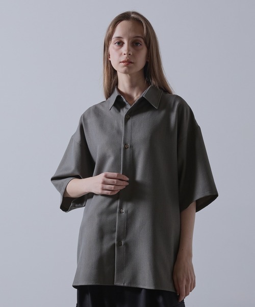【CLEL】TR Loose Half Sleeve Regular Collar Shirt / TR ルーズ半袖レギュラーカラーシャツ【セットアップ対応】（シャツ/ブラウス）｜CLEL（クレイル）