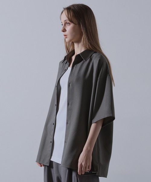 【CLEL】TR Loose Half Sleeve Regular Collar Shirt / TR ルーズ半袖レギュラーカラーシャツ【セットアップ対応】（シャツ/ブラウス）｜CLEL（クレイル）