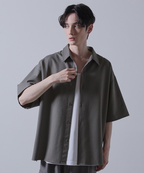 【CLEL】TR Loose Half Sleeve Regular Collar Shirt / TR ルーズ半袖レギュラーカラーシャツ【セットアップ対応】（シャツ/ブラウス）｜CLEL（クレイル）