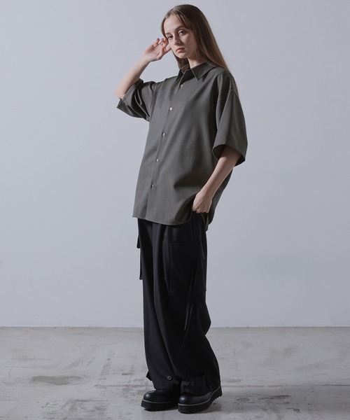 【CLEL】TR Loose Half Sleeve Regular Collar Shirt / TR ルーズ半袖レギュラーカラーシャツ【セットアップ対応】（シャツ/ブラウス）｜CLEL（クレイル）