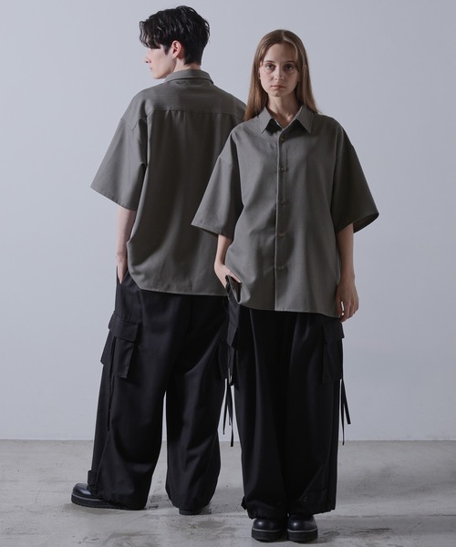 【CLEL】TR Loose Half Sleeve Regular Collar Shirt / TR ルーズ半袖レギュラーカラーシャツ【セットアップ対応】（シャツ/ブラウス）｜CLEL（クレイル）