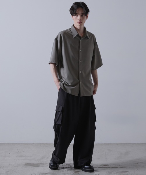 【CLEL】TR Loose Half Sleeve Regular Collar Shirt / TR ルーズ半袖レギュラーカラーシャツ【セットアップ対応】（シャツ/ブラウス）｜CLEL（クレイル）