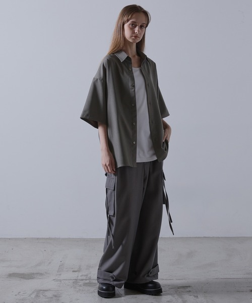 【CLEL】TR Loose Half Sleeve Regular Collar Shirt / TR ルーズ半袖レギュラーカラーシャツ【セットアップ対応】（シャツ/ブラウス）｜CLEL（クレイル）