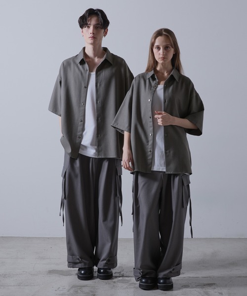 【CLEL】TR Loose Half Sleeve Regular Collar Shirt / TR ルーズ半袖レギュラーカラーシャツ【セットアップ対応】（シャツ/ブラウス）｜CLEL（クレイル）