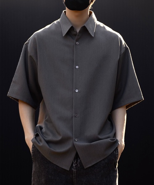 【CLEL】TR Loose Half Sleeve Regular Collar Shirt / TR ルーズ半袖レギュラーカラーシャツ【セットアップ対応】（シャツ/ブラウス）｜CLEL（クレイル）