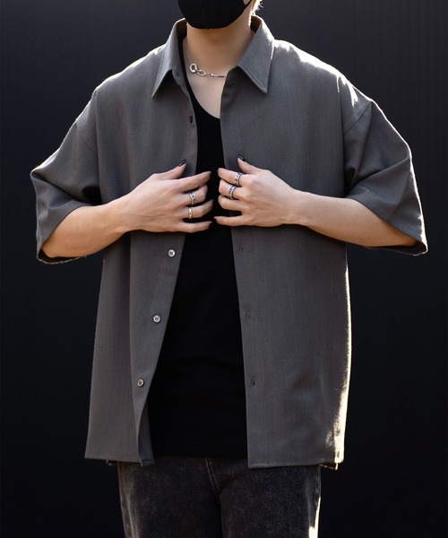 【CLEL】TR Loose Half Sleeve Regular Collar Shirt / TR ルーズ半袖レギュラーカラーシャツ【セットアップ対応】（シャツ/ブラウス）｜CLEL（クレイル）