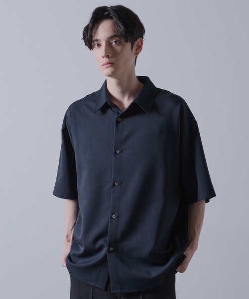 【CLEL】TR Loose Half Sleeve Regular Collar Shirt / TR ルーズ半袖レギュラーカラーシャツ【セットアップ対応】（シャツ/ブラウス）｜CLEL（クレイル）