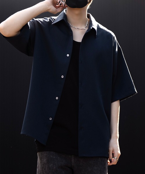 【CLEL】TR Loose Half Sleeve Regular Collar Shirt / TR ルーズ半袖レギュラーカラーシャツ【セットアップ対応】（シャツ/ブラウス）｜CLEL（クレイル）