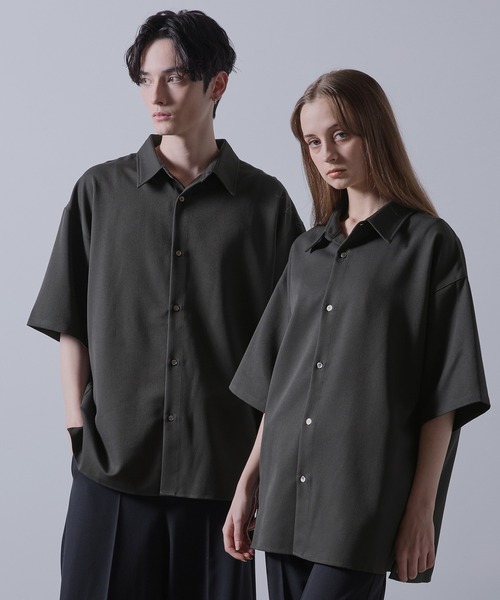 【CLEL】TR Loose Half Sleeve Regular Collar Shirt / TR ルーズ半袖レギュラーカラーシャツ【セットアップ対応】（シャツ/ブラウス）｜CLEL（クレイル）