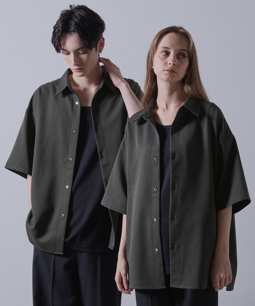 【CLEL】TR Loose Half Sleeve Regular Collar Shirt / TR ルーズ半袖レギュラーカラーシャツ【セットアップ対応】（シャツ/ブラウス）｜CLEL（クレイル）
