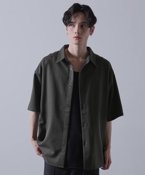 【CLEL】TR Loose Half Sleeve Regular Collar Shirt / TR ルーズ半袖レギュラーカラーシャツ【セットアップ対応】（シャツ/ブラウス）｜CLEL（クレイル）