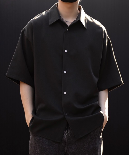 【CLEL】TR Loose Half Sleeve Regular Collar Shirt / TR ルーズ半袖レギュラーカラーシャツ【セットアップ対応】（シャツ/ブラウス）｜CLEL（クレイル）