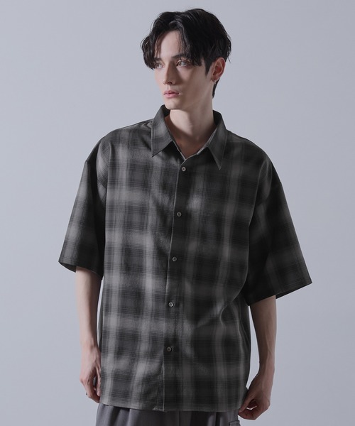 CLEL】TR Loose Half Sleeve Regular Collor Shirt / TR ルーズ