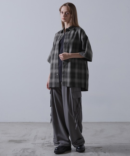 【CLEL】TR Loose Half Sleeve Regular Collar Shirt / TR ルーズ半袖レギュラーカラーシャツ【セットアップ対応】（シャツ/ブラウス）｜CLEL（クレイル）