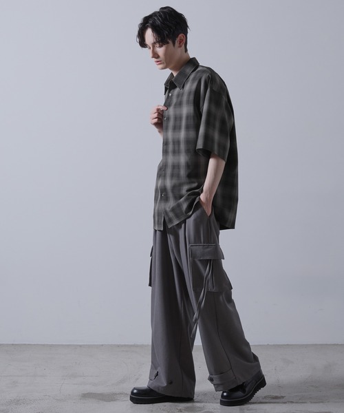 【CLEL】TR Loose Half Sleeve Regular Collar Shirt / TR ルーズ半袖レギュラーカラーシャツ【セットアップ対応】（シャツ/ブラウス）｜CLEL（クレイル）