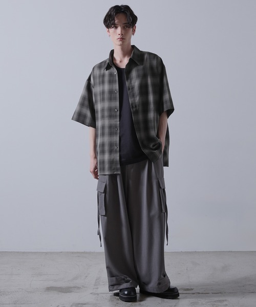 【CLEL】TR Loose Half Sleeve Regular Collar Shirt / TR ルーズ半袖レギュラーカラーシャツ【セットアップ対応】（シャツ/ブラウス）｜CLEL（クレイル）