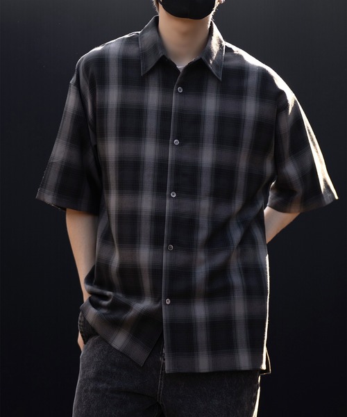 【CLEL】TR Loose Half Sleeve Regular Collar Shirt / TR ルーズ半袖レギュラーカラーシャツ【セットアップ対応】（シャツ/ブラウス）｜CLEL（クレイル）