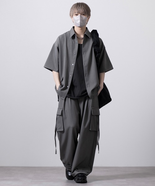 【CLEL】TR Loose Half Sleeve Regular Collar Shirt / TR ルーズ半袖レギュラーカラーシャツ【セットアップ対応】（シャツ/ブラウス）｜CLEL（クレイル）