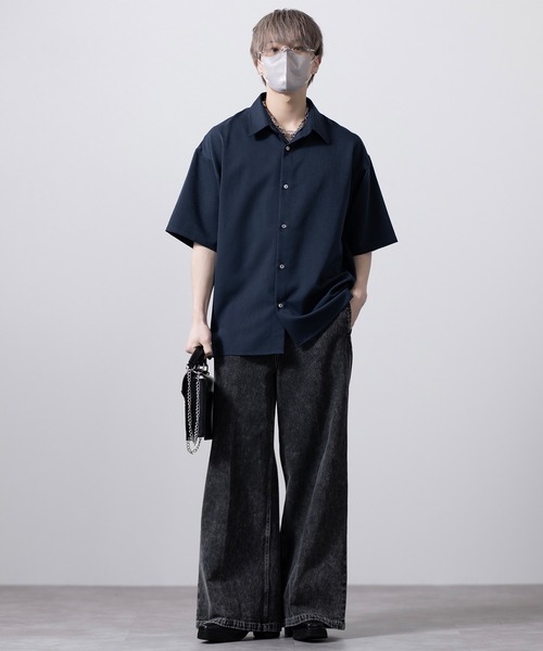 【CLEL】TR Loose Half Sleeve Regular Collar Shirt / TR ルーズ半袖レギュラーカラーシャツ【セットアップ対応】（シャツ/ブラウス）｜CLEL（クレイル）