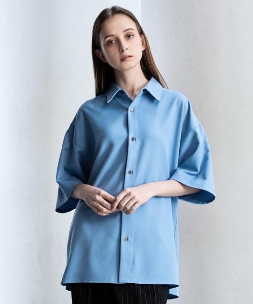 【CLEL】TR Loose Half Sleeve Regular Collar Shirt / TR ルーズ半袖レギュラーカラーシャツ【セットアップ対応】（シャツ/ブラウス）｜CLEL（クレイル）