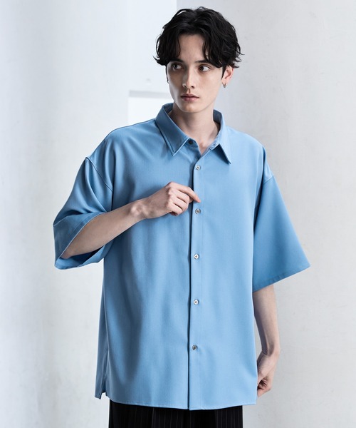 【CLEL】TR Loose Half Sleeve Regular Collar Shirt / TR ルーズ半袖レギュラーカラーシャツ【セットアップ対応】（シャツ/ブラウス）｜CLEL（クレイル）