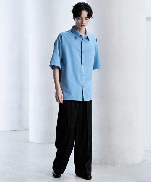 【CLEL】TR Loose Half Sleeve Regular Collar Shirt / TR ルーズ半袖レギュラーカラーシャツ【セットアップ対応】（シャツ/ブラウス）｜CLEL（クレイル）