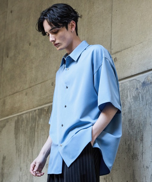 【CLEL】TR Loose Half Sleeve Regular Collar Shirt / TR ルーズ半袖レギュラーカラーシャツ【セットアップ対応】（シャツ/ブラウス）｜CLEL（クレイル）