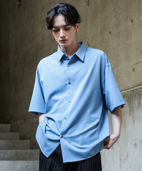 【CLEL】TR Loose Half Sleeve Regular Collar Shirt / TR ルーズ半袖レギュラーカラーシャツ【セットアップ対応】（シャツ/ブラウス）｜CLEL（クレイル）